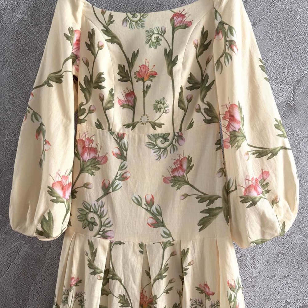 Agua by Agua Bendita Cream Floral Puff-Sleeve Maxi Dress - Picture 5 of 9